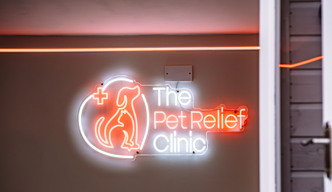 the pet relief clinic sign